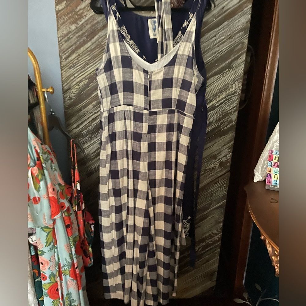 If By Sea blue plaid jumpsuit - Picture 3 of 5